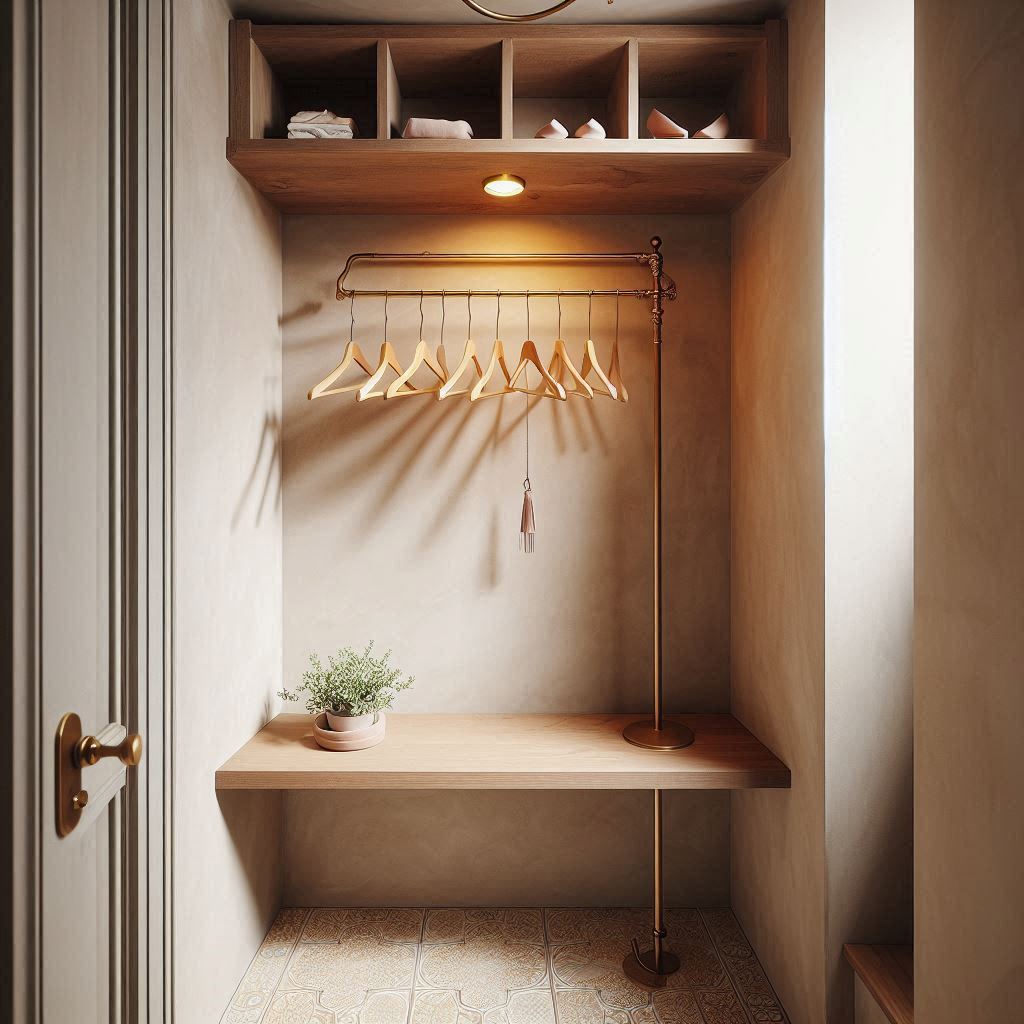 Shelf and Rod Setup in an Awkward Nook