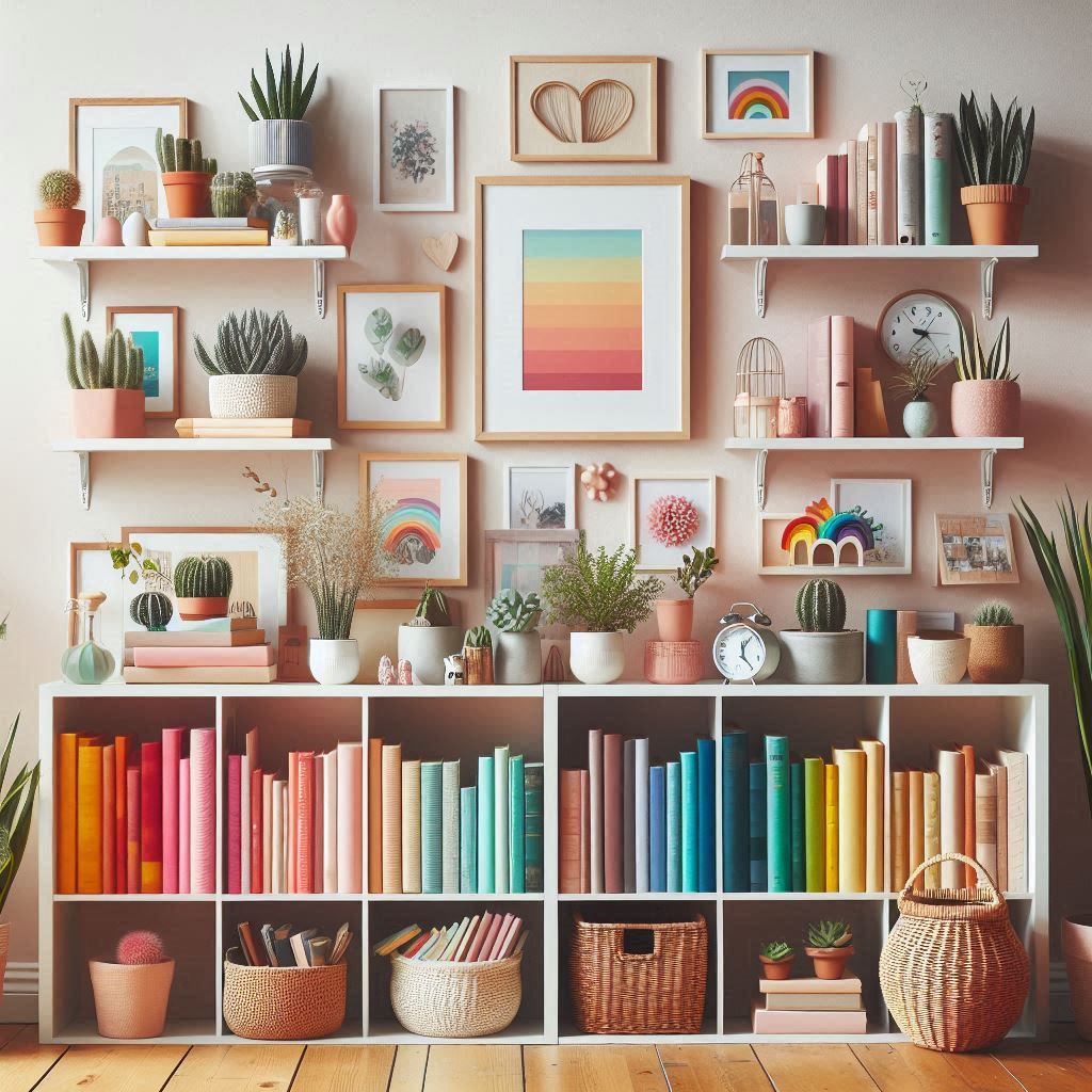 Personalized Book Stack or Color-Coded Shelf