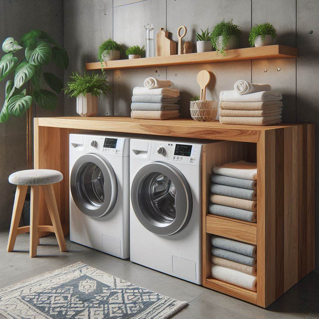 Countertop Over Machines for Folding Space