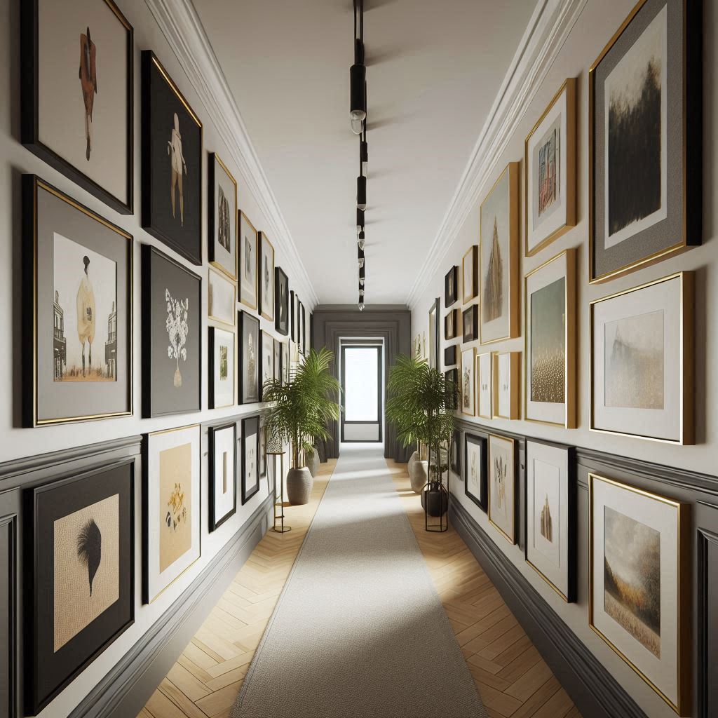 Mixed Frames in a Hallway Display