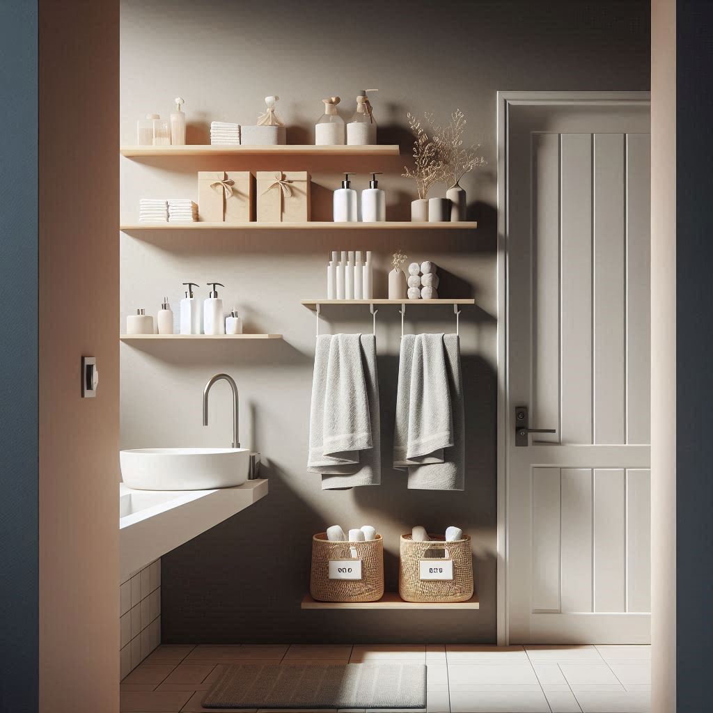 Floating Shelves Above the Door