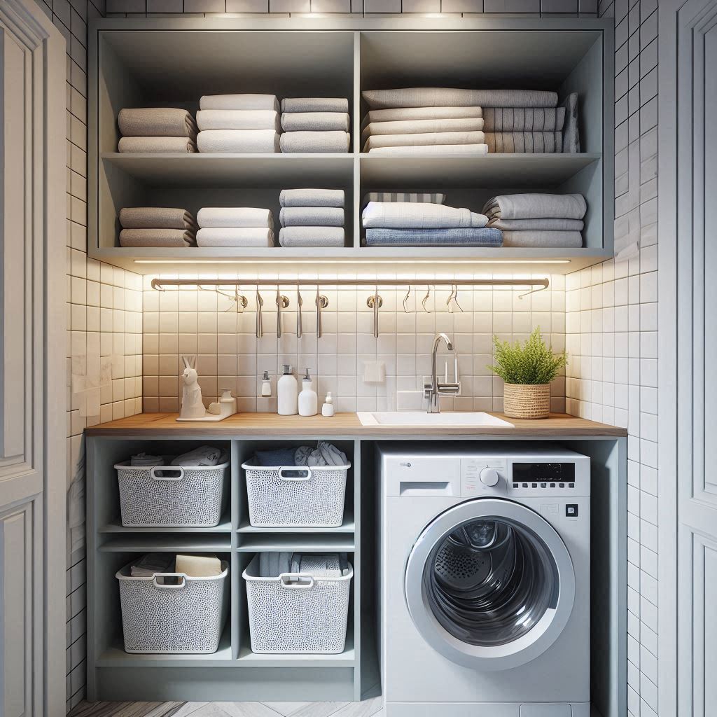 Built-In Niche with Cabinets and Rod
