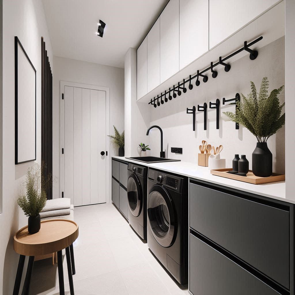 Black Hanging Rod for Modern Contrast