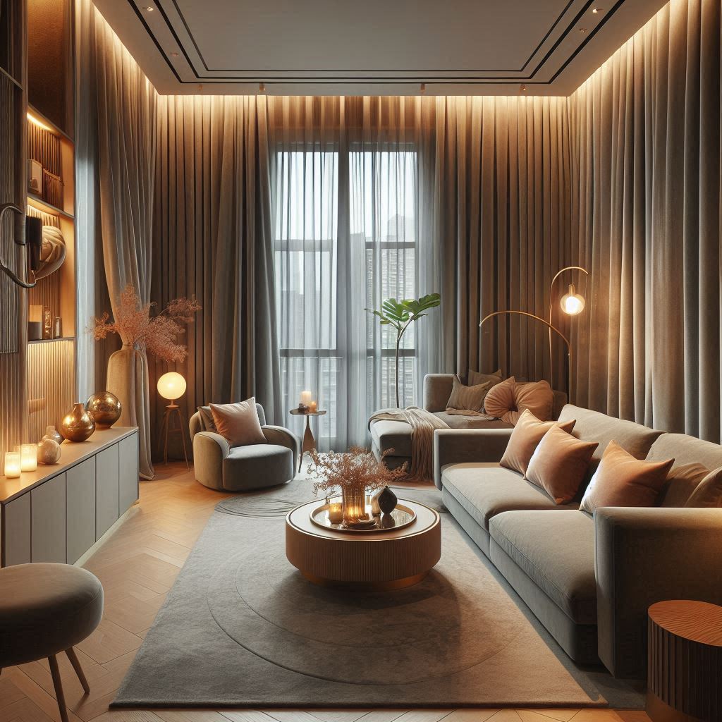 Accent with Soft Curtains or Drapes
