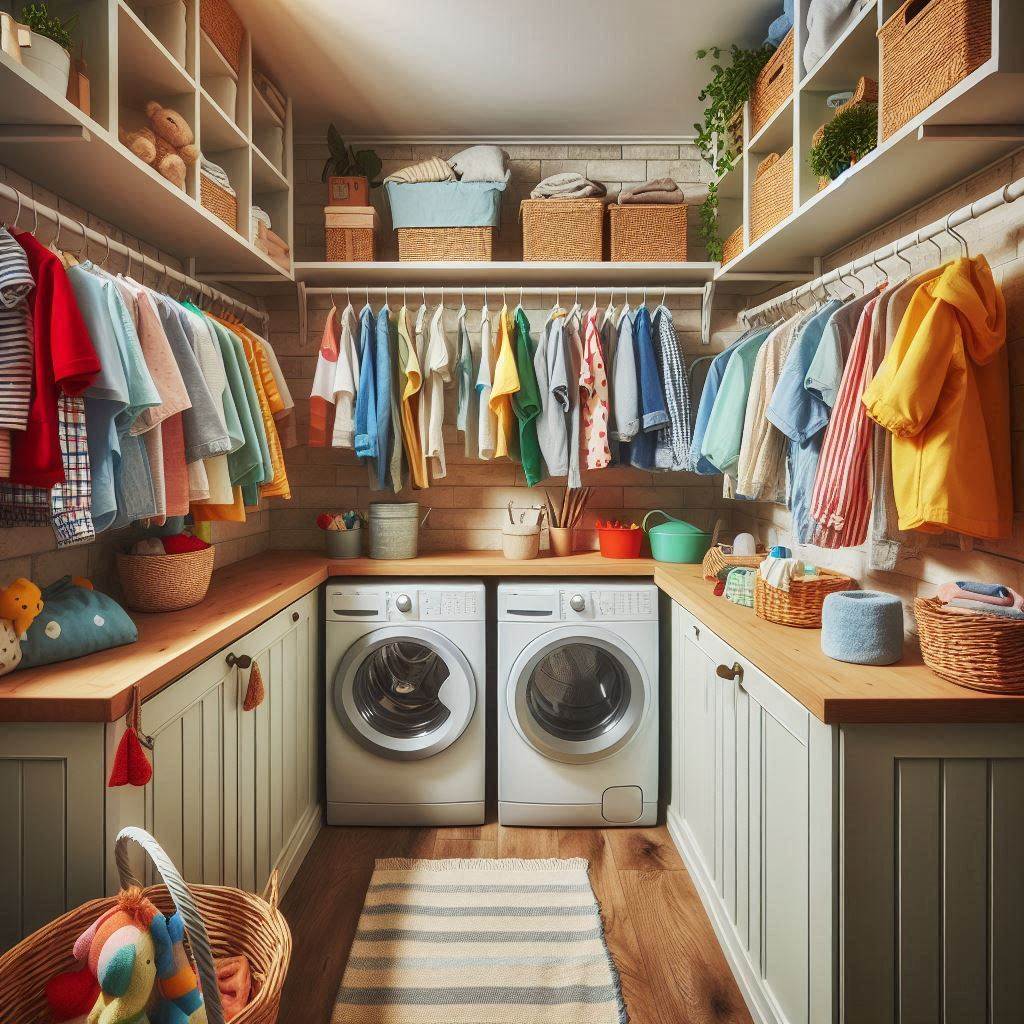 Dual Hanging Rods in Stacked Cabinet Units