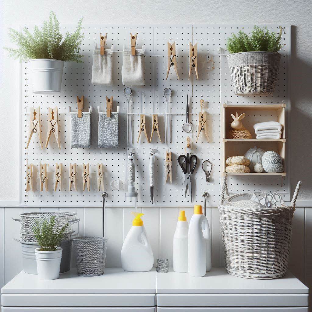 Pegboard Wall for Tools and Supplies