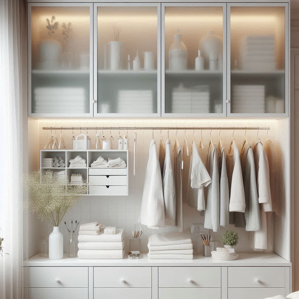 Glass Cabinet Doors with Hanging Rod