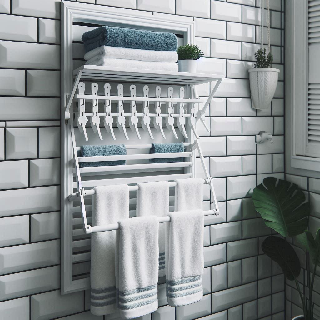 Fold-Down Rack with Hanging Rod Function