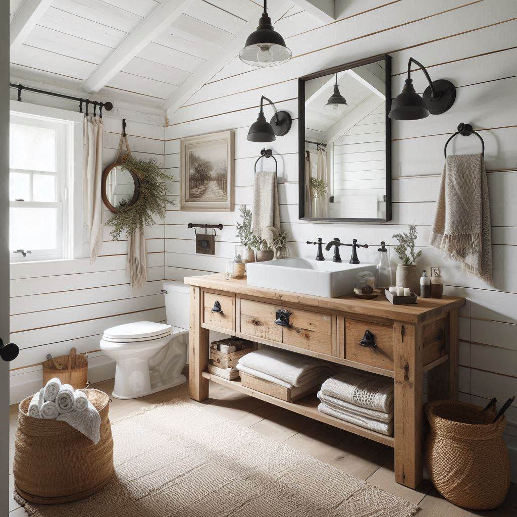 Shiplap Walls and Reclaimed Wood Accents