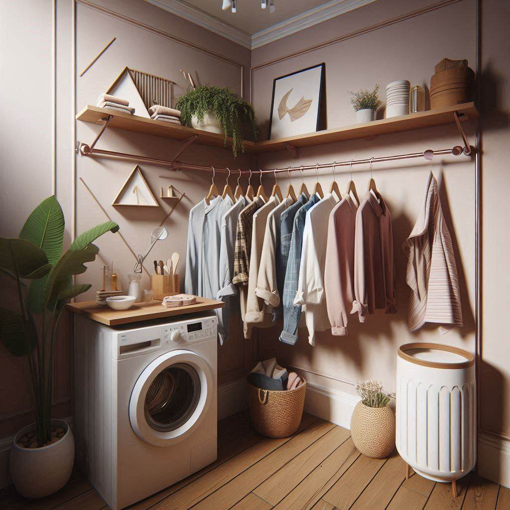 Corner-Mounted Hanging Rod