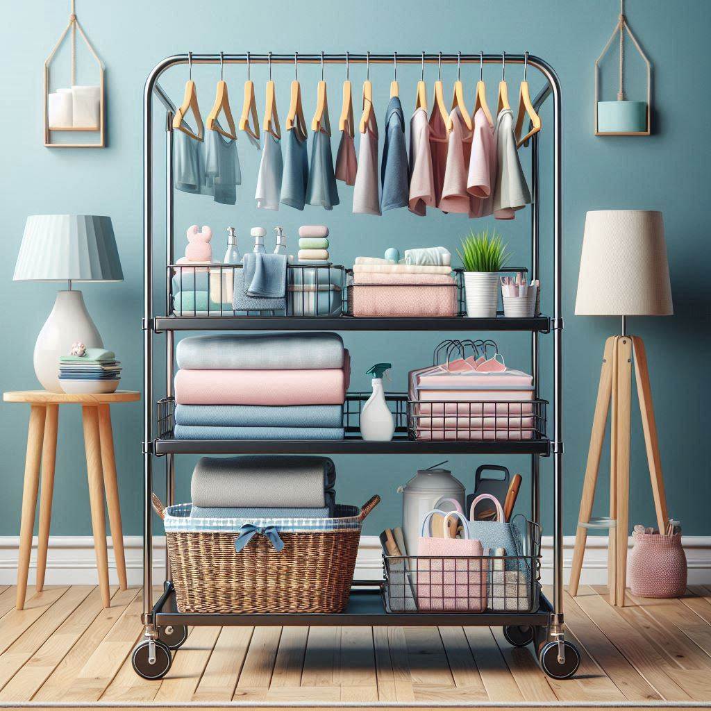 Mobile Hanging Rod Cart