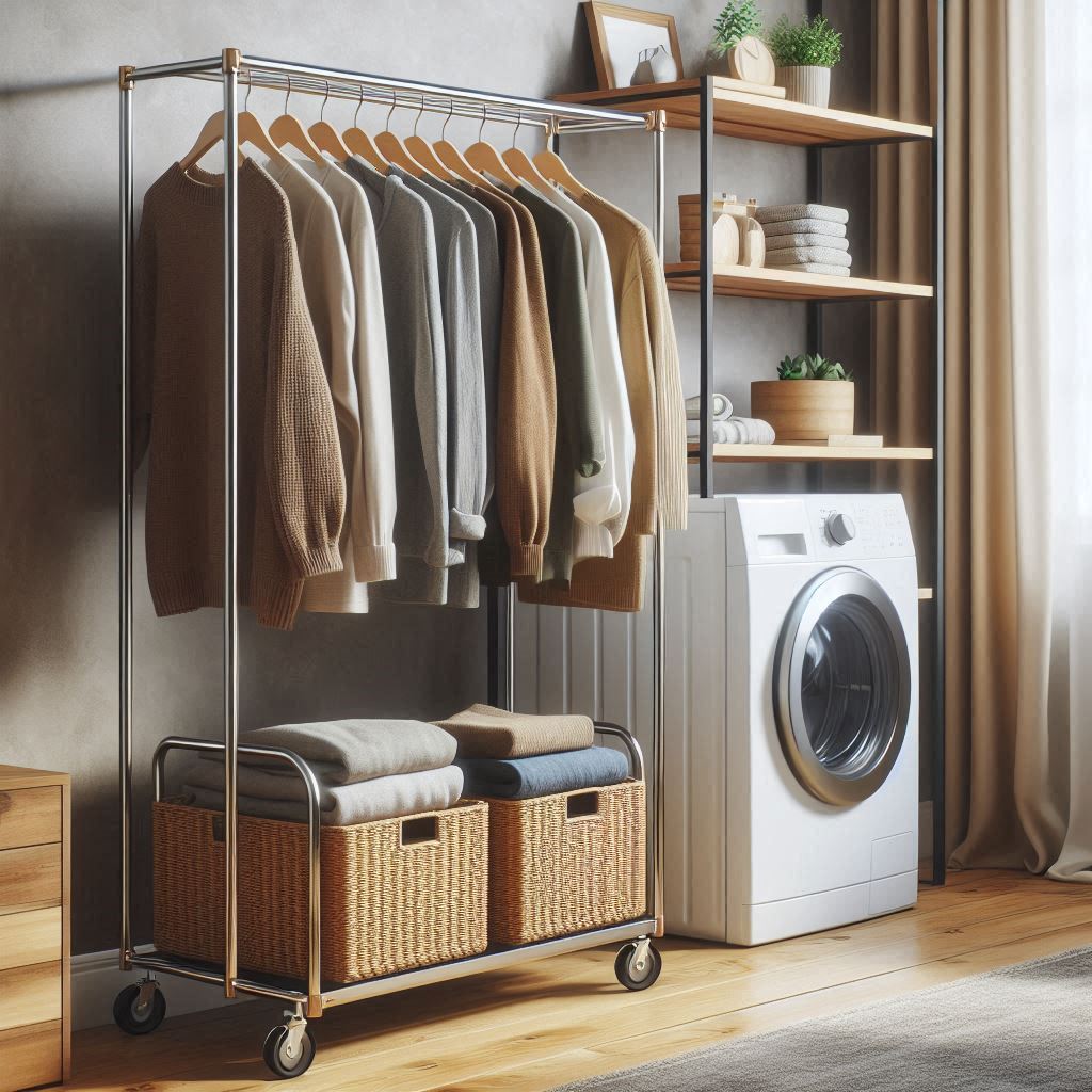 Portable Hanging Rod on Casters