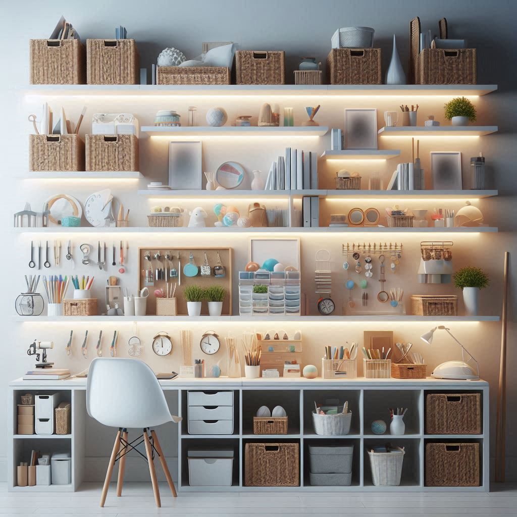 Multi-Level Shelves with Lighting