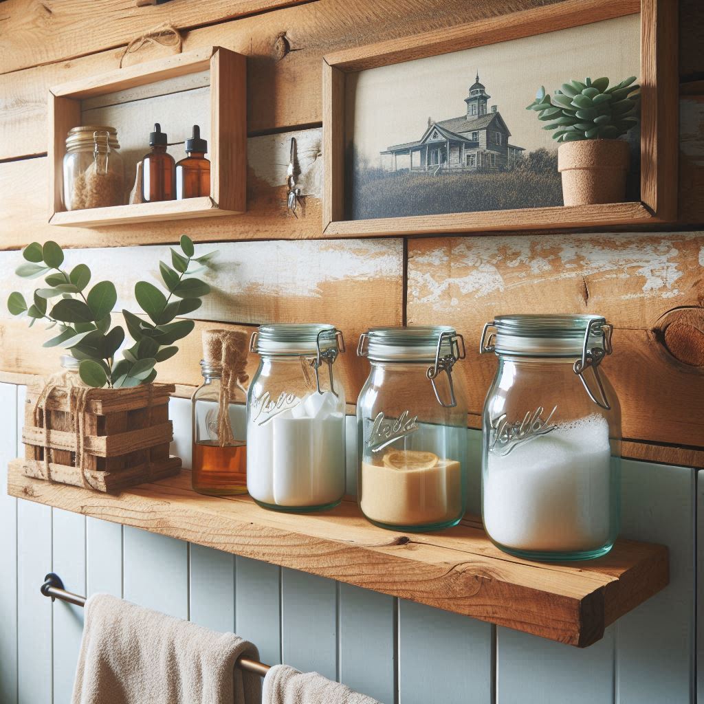 Wall-Mounted Mason Jar Organizers