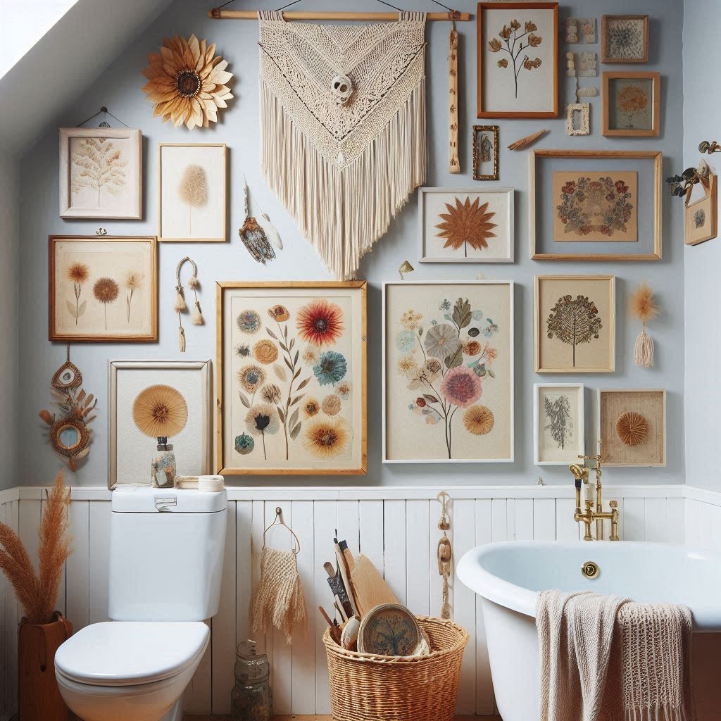 Boho Wall Art: Small Bathroom, Big Statement