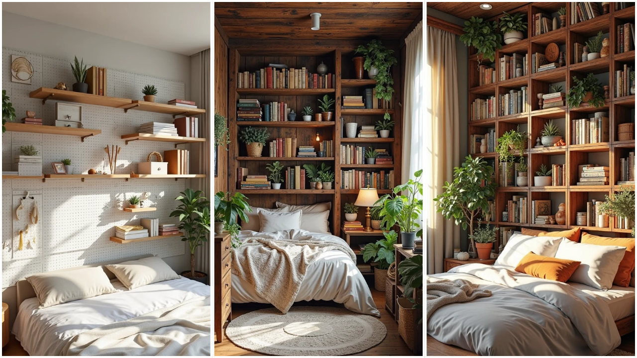 15 Creative Small Bedroom Bookshelf Wall Ideas