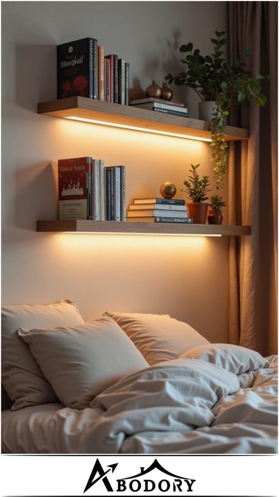Color-coordinated books arranged for visual appeal