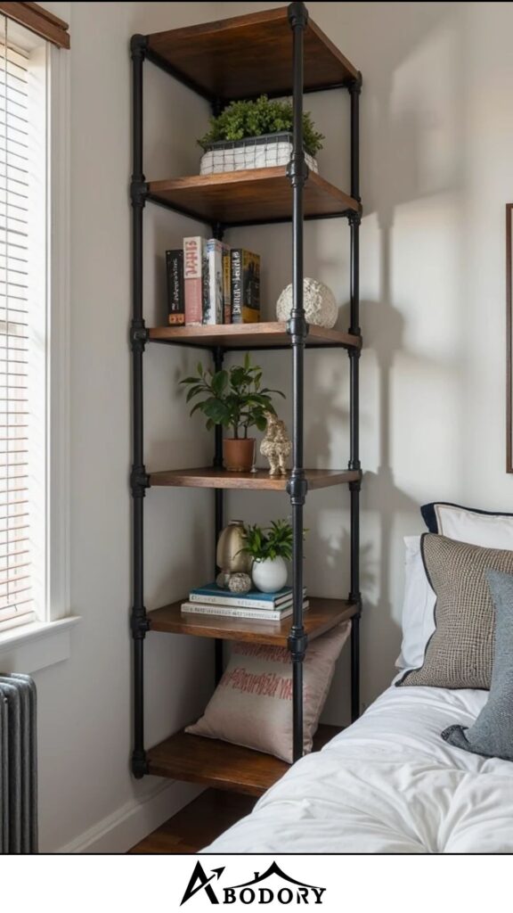 Invisible wall-mounted corner bookshelf