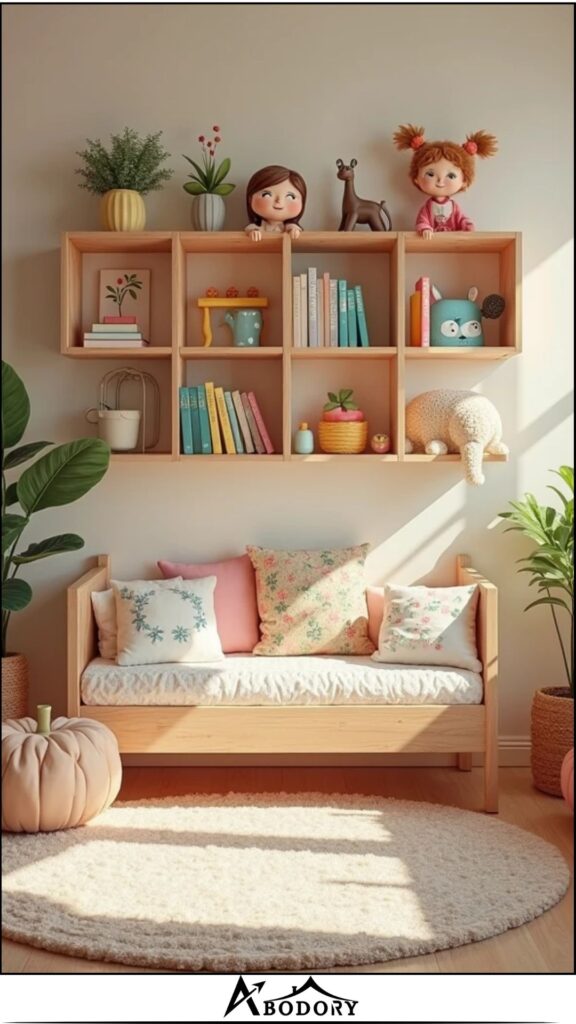 Modular wall shelves for books and decorative items