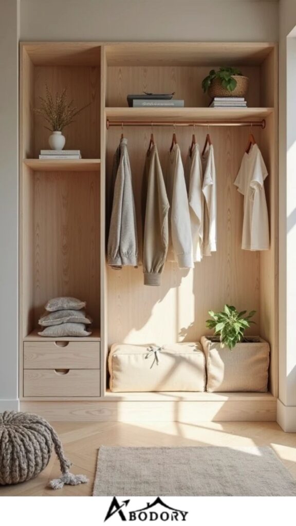 Wardrobe top floating shelf for storing rarely used books
