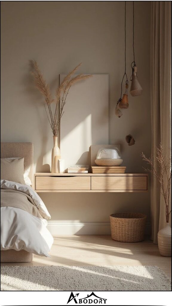 Floating Shelf with Hidden Drawers